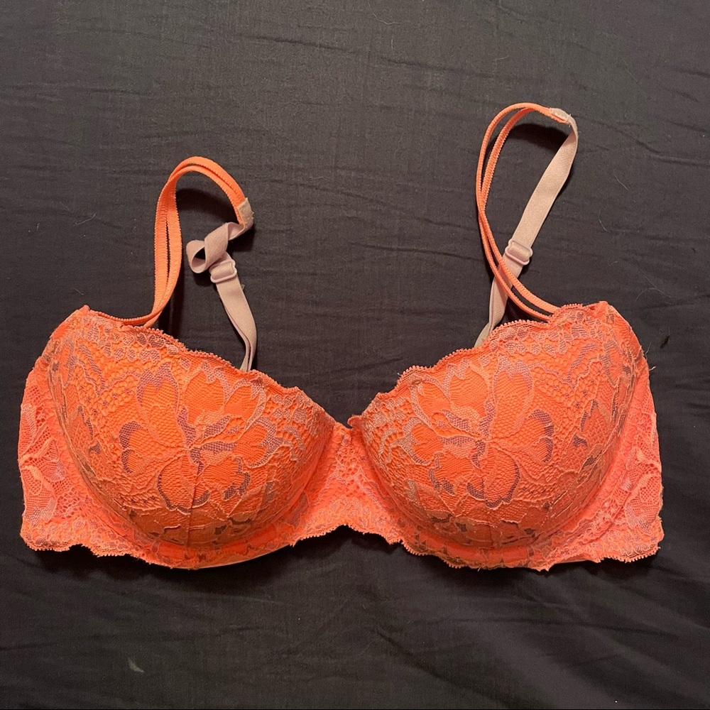 PINK orange/pink/purple push-up bra